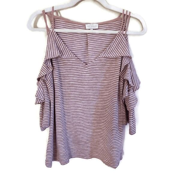 NWOT LUCKY BRAND Rose & White Cold Shoulder S - Picture 1 of 8